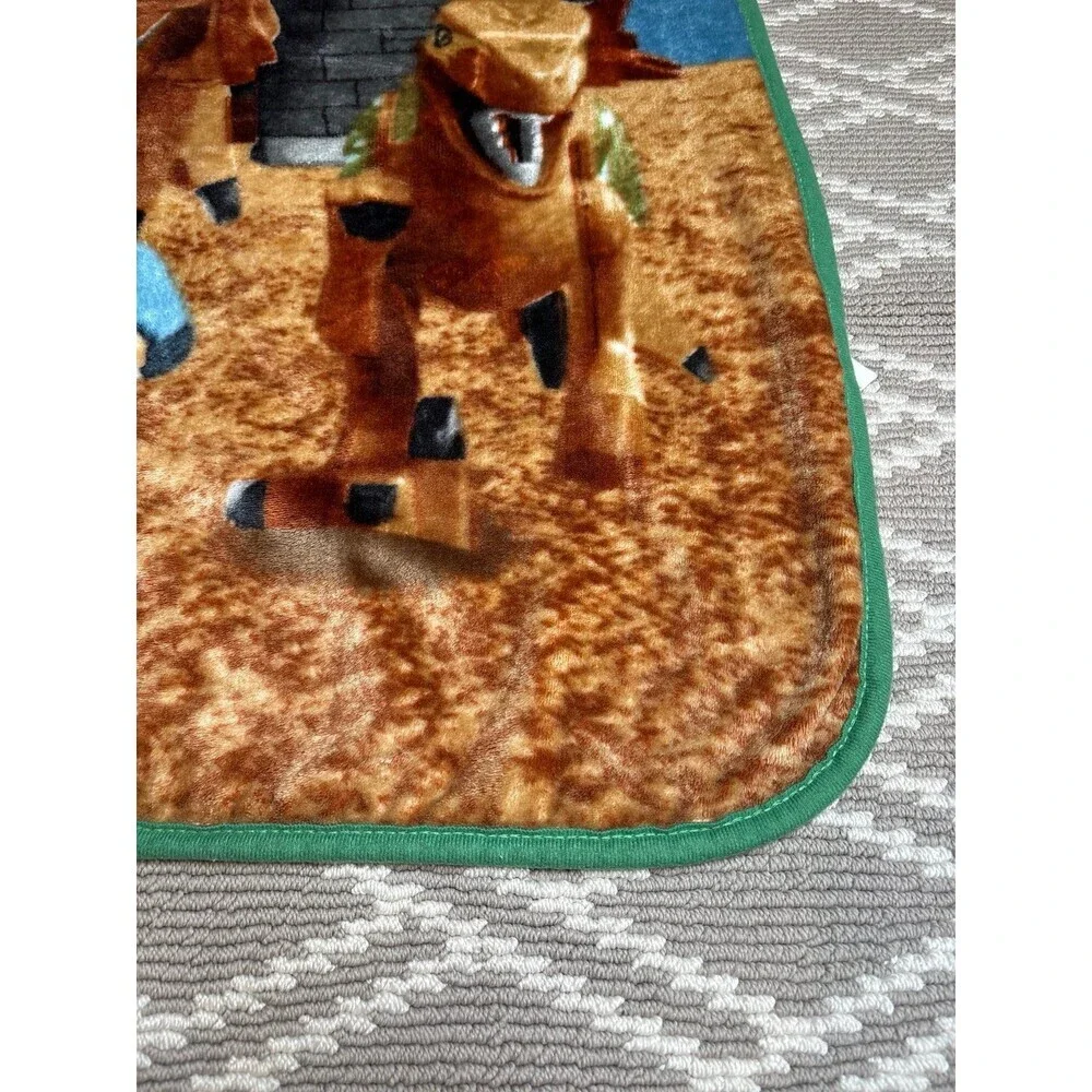 LEGO Jurassic World Plush Throw Blanket Kids Fleece Owen Grady Dinosaur T-Rex